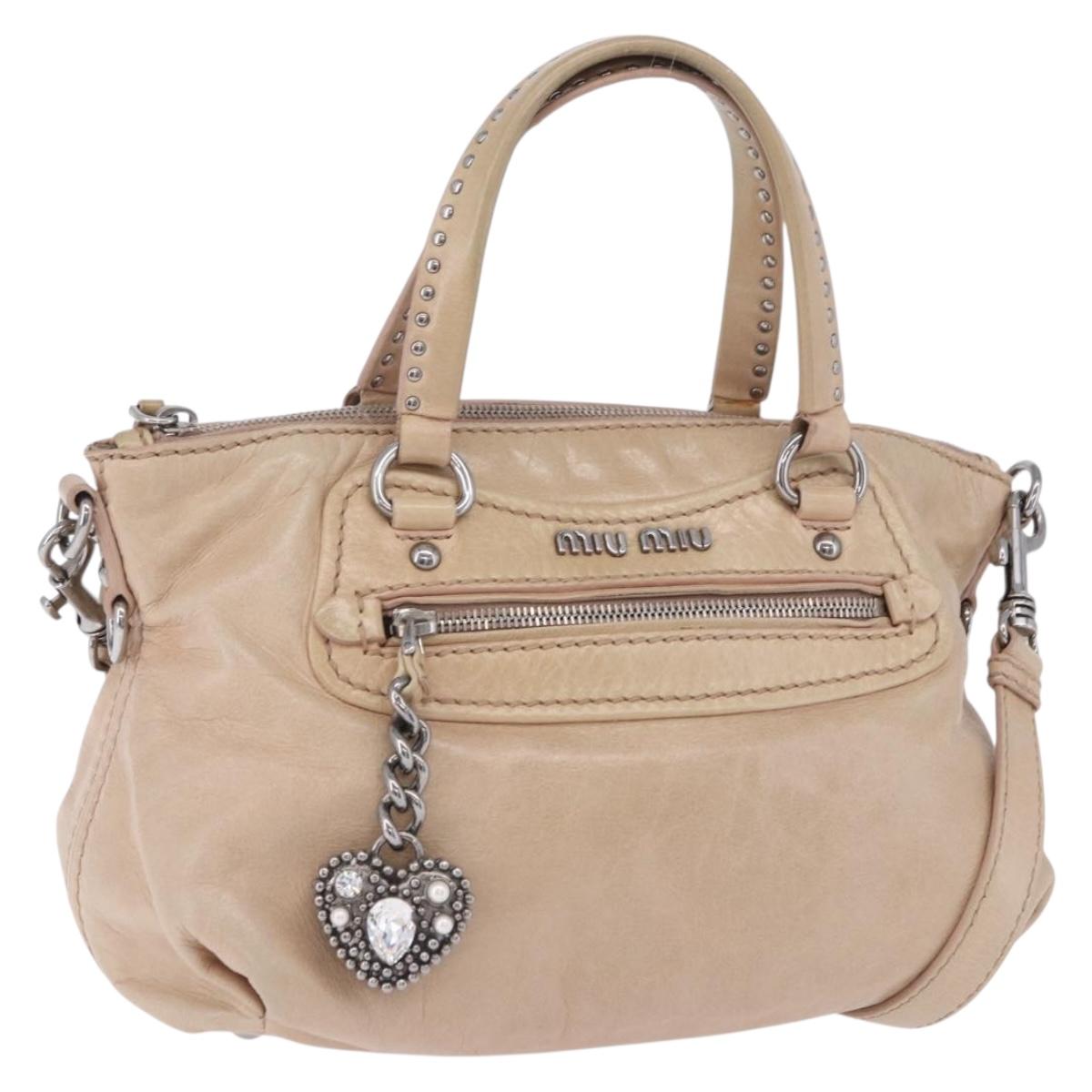 Miu Miu Handbag Leather 2way Pink Silver