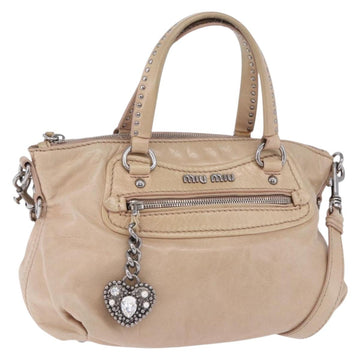 Miu Miu Handbag Leather 2way Pink Silver