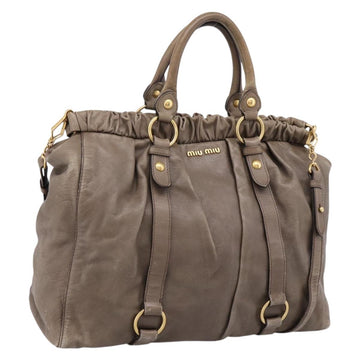 Miu Miu Tote Bag Vitter Lux 2way Beige Gold