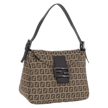 Fendi Zucchino Canvas Mamma Baguette Shoulder Bag Beige