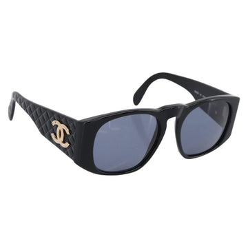 Chanel Matelasse Sunglasses plastic Black CC