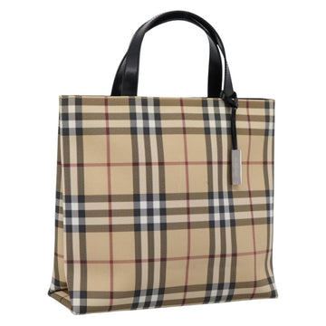 Burberry Nova Check Handbag PVC Beige Silver (Grade AB)