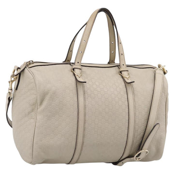 GUCCI Micro GG Canvas Guccissima Bag Leather 2way Beige 322231 Auth ka5784