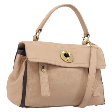 Saint Laurent Muse To Handbag Leather 2way Beige Gold Tone