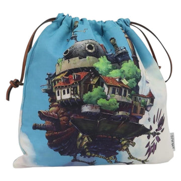 LOEWE Studio Ghibli Howl's Moving Castle Pouch Nylon Blue Auth 167498M