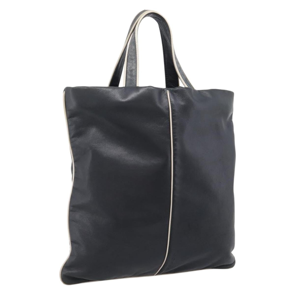 Loewe Handbag Leather Black Silver