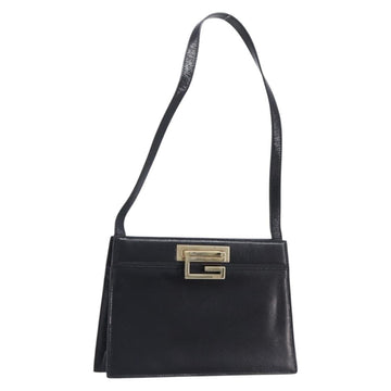 Gucci Shoulder Bag Leather Black Gold Tone