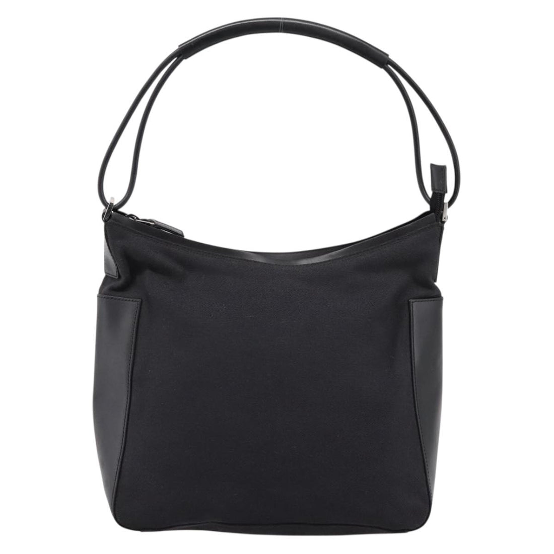 GUCCI Shoulder Bag Canvas outlet Black Silver 001 8766 Auth 198290A