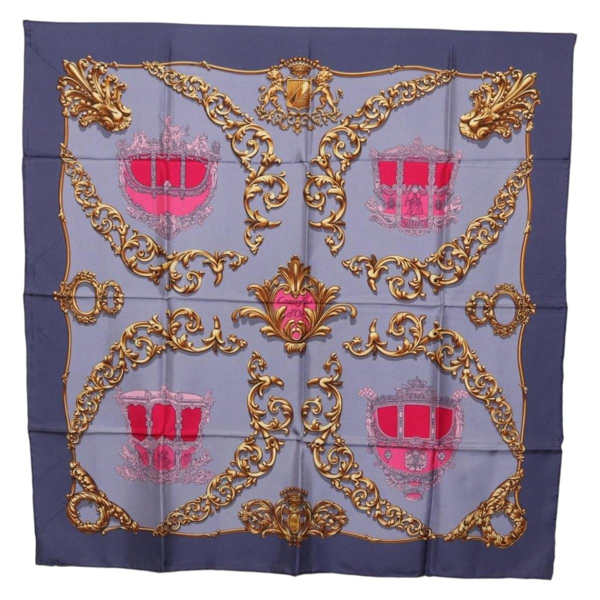 Hermès Carre 90 Scarf Silk Gray