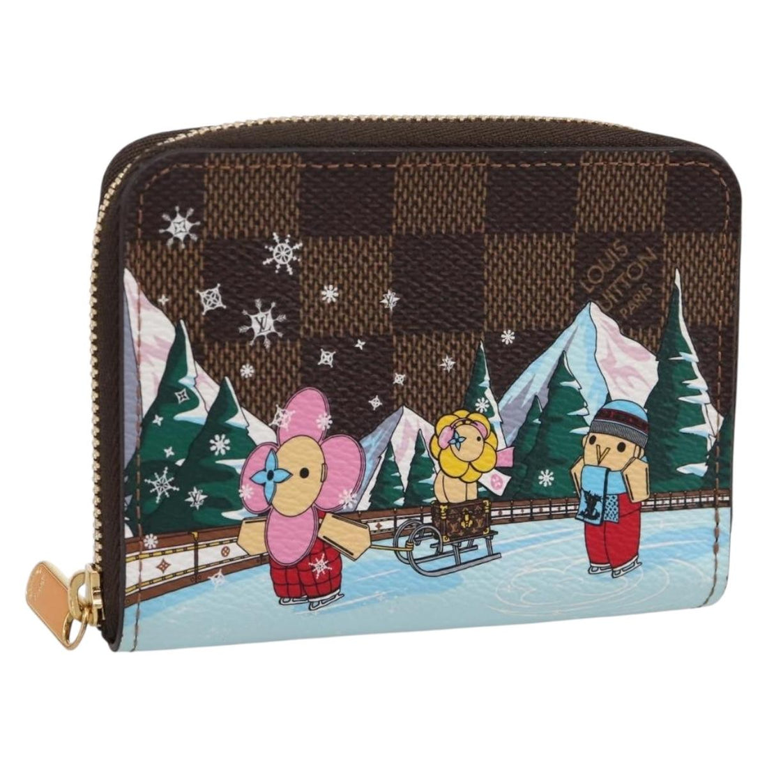 LOUIS VUITTON Damier Ebene Zippy Coin Purse N40721 LV Auth 198788M