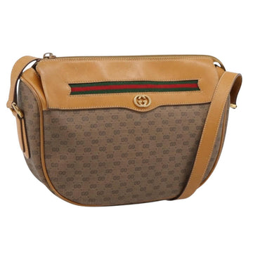 GUCCI Micro GG Web Sherry Line Shoulder Bag PVC Beige 001 104 0918 Auth BA14963