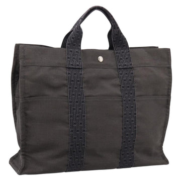 Hermès Her Line MM Handbag Canvas Gray Silver (Grade BC)