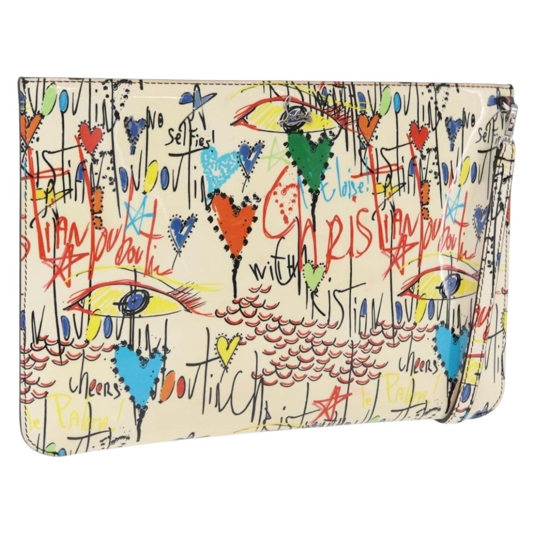 Christian Louboutin Shoulder Bag Patent leather White Silver