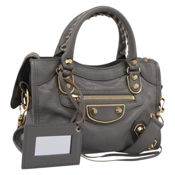 Balenciaga Classic Metal Edge City Handbag Leather Gray