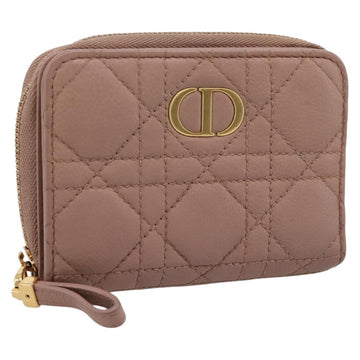 Christian Dior Canage Scarlet Wallet Lamb Skin Pink Auth 198778M