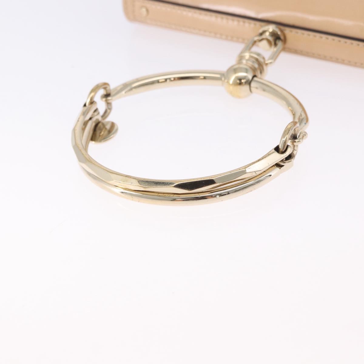 Chloe Nile Minaudire Hand Bag Patent Beige Gold Tone Auth 198468A