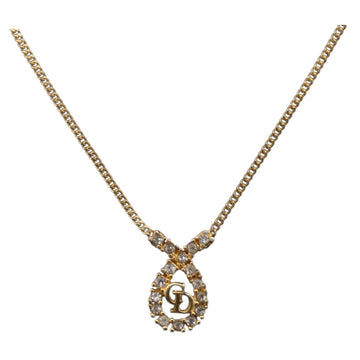 Christian Dior Rhinestone Necklace metal Gold Tone (Grade AB)