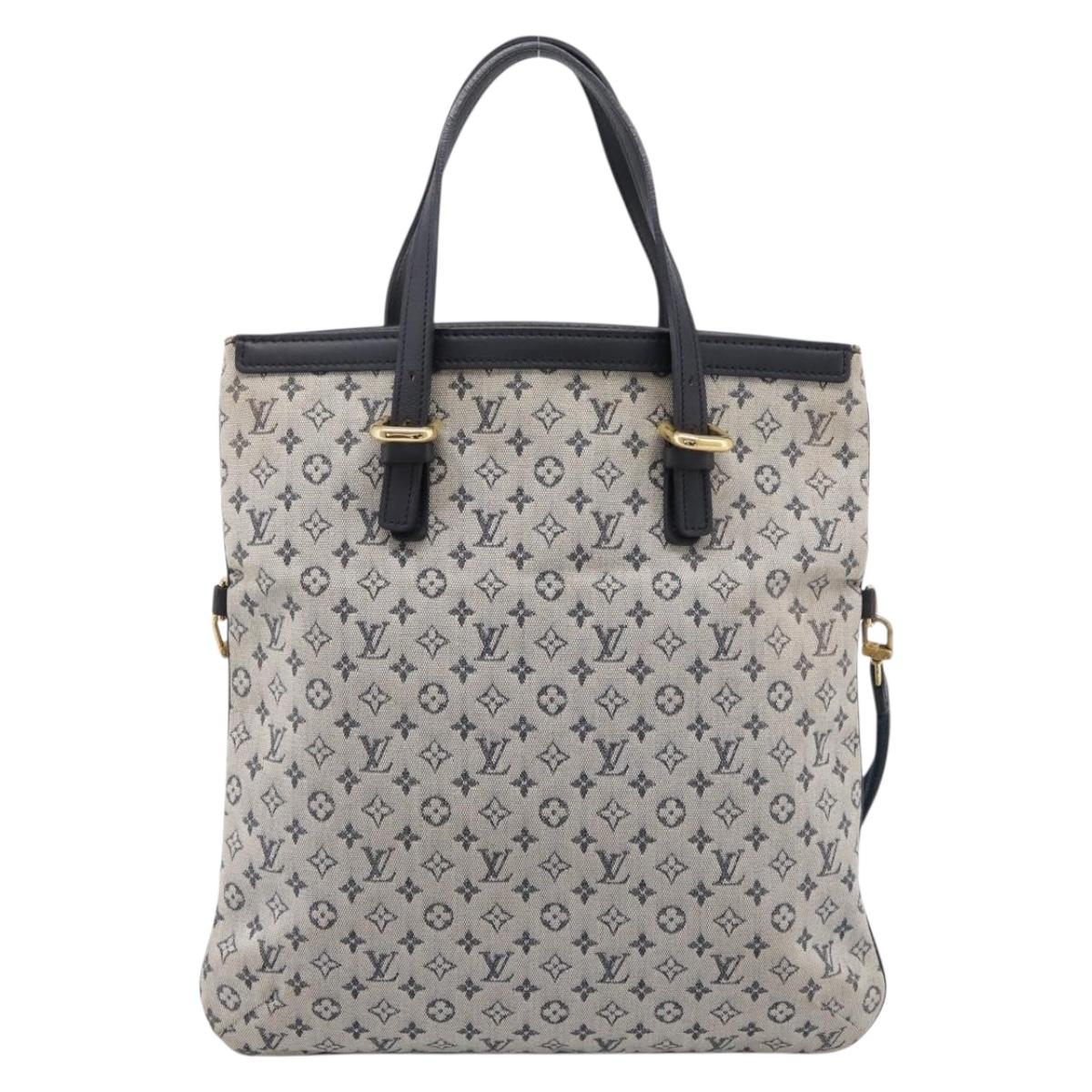 LOUIS VUITTON Monogram Mini Franoise Tote Bag 2way Blue M92208 LV Auth BA14979