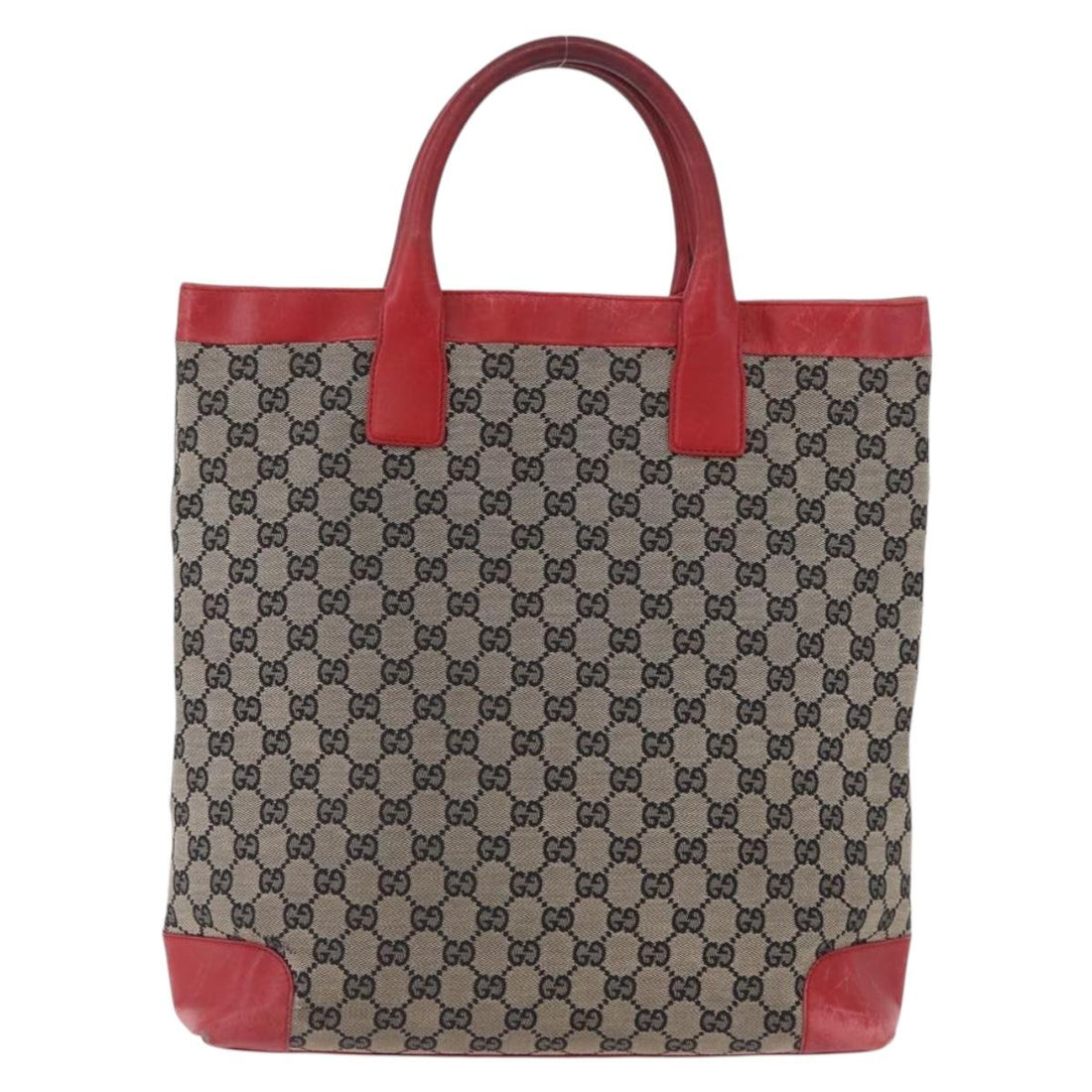 GUCCI GG Canvas Hand Bag Navy Red 02 1121 Auth 198477