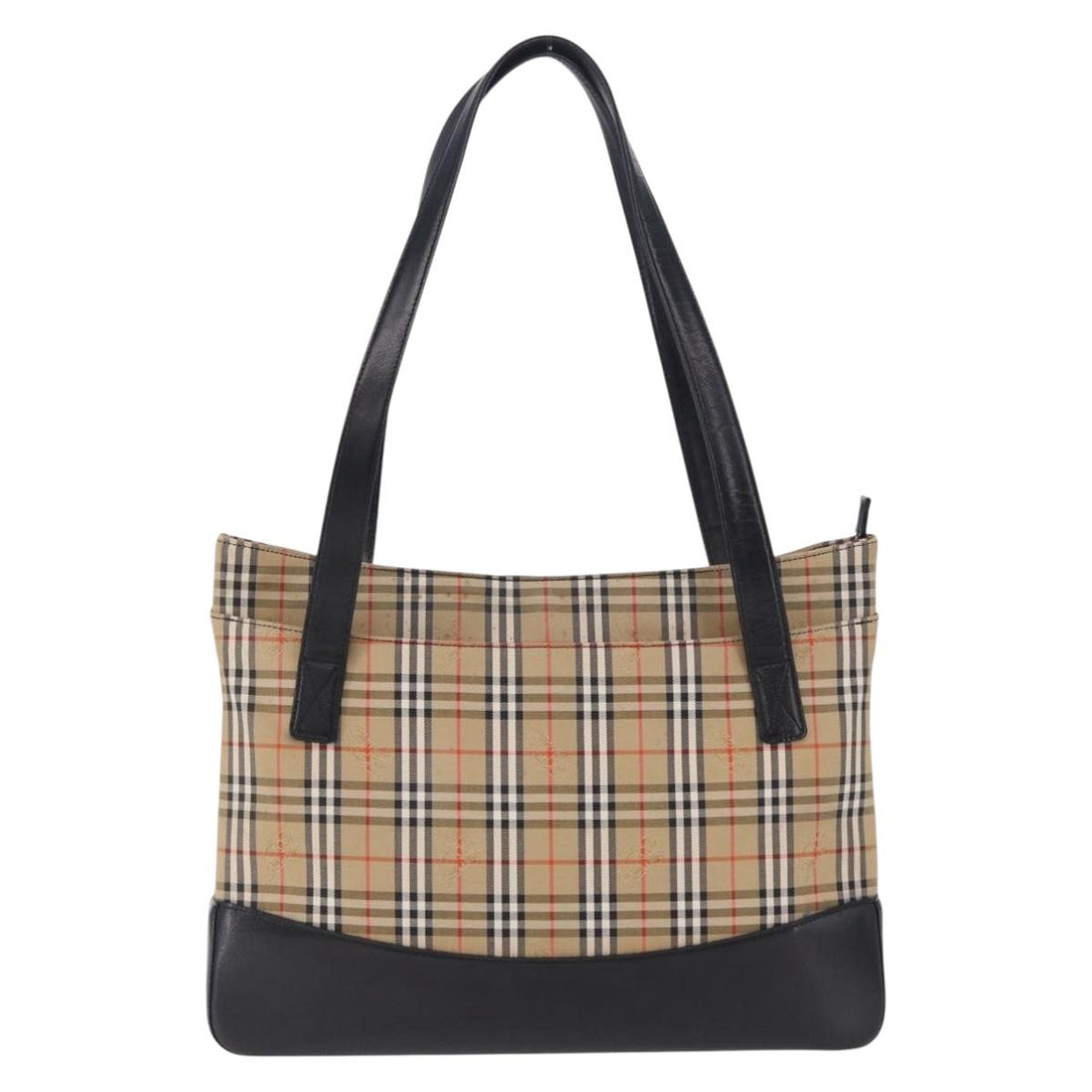 BURBERRY Nova Check Tote Bag Canvas Beige Auth 196697