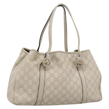 GUCCI GG Canvas Miss GG Guccissima Bag Leather Ivory Silver 232957 Auth 198276V