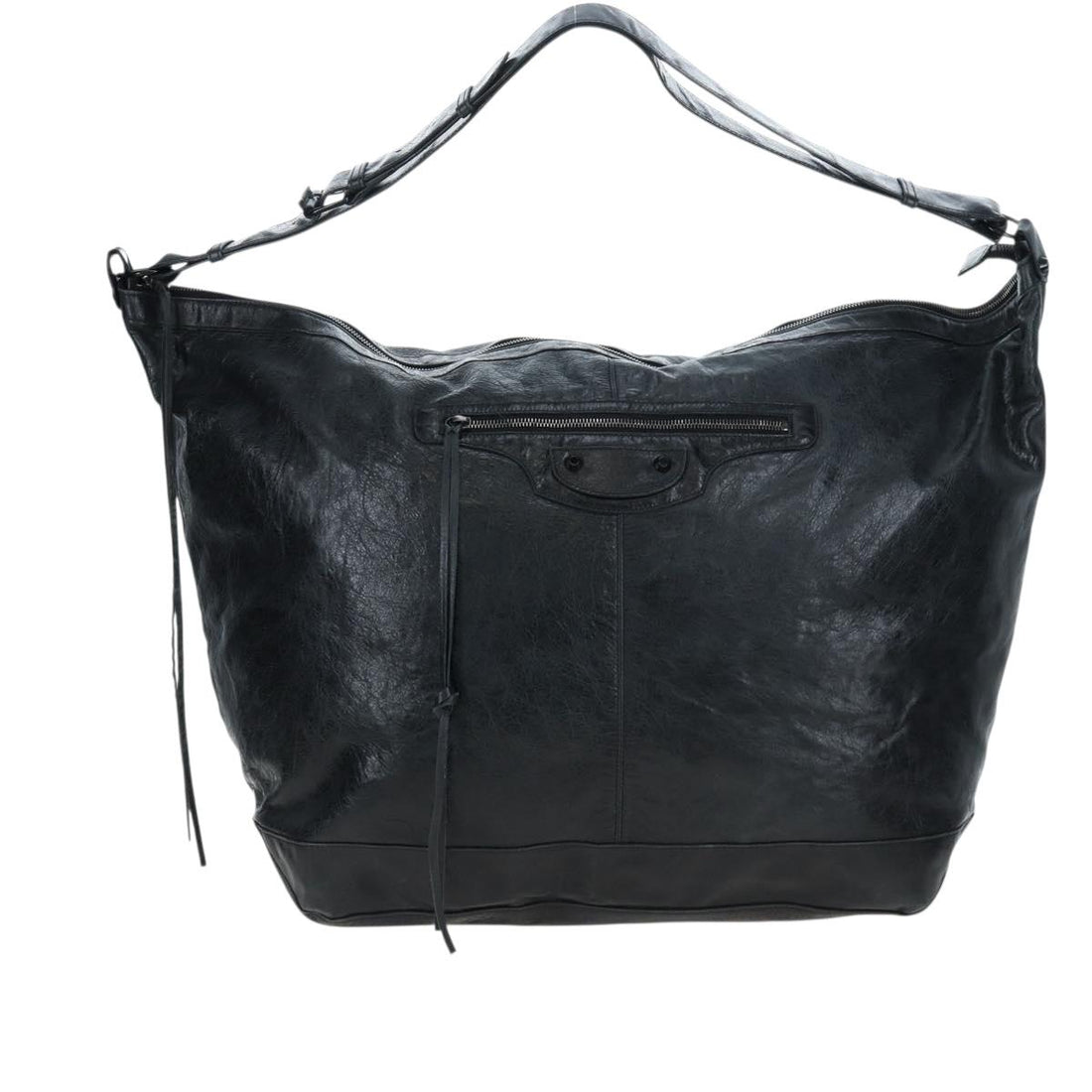 BALENCIAGA Cruise Shoulder Bag Leather Black 170939 Auth am12232V