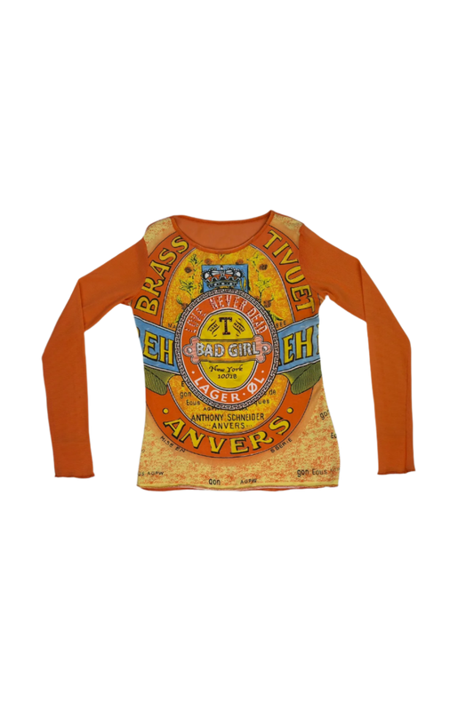 Orange Mesh Longsleeve Shirt