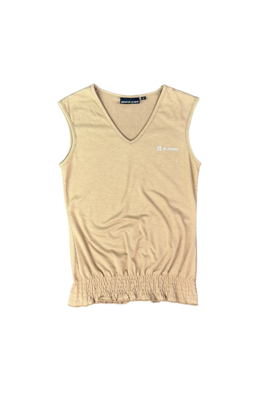 DKNY Jeans Women's Shirred V-Neck Tank Top