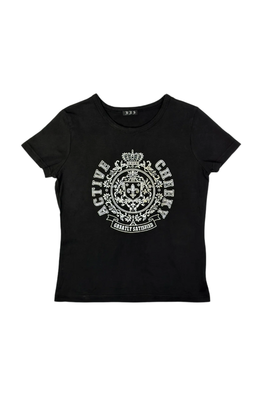 HNS Women's Cotton Black Graphic T-Shirt