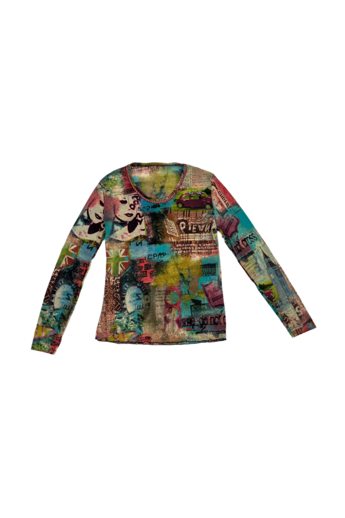 Graphic Mesh Long-Sleeve Shirt