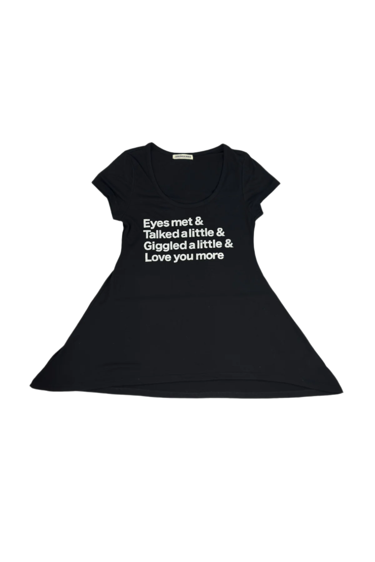 Juriano Jurrie Cap Sleeve Round Neck Slogan T-Shirt