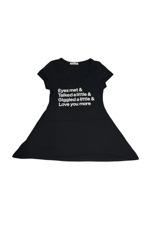Juriano Jurrie Cap Sleeve Round Neck Slogan T-Shirt