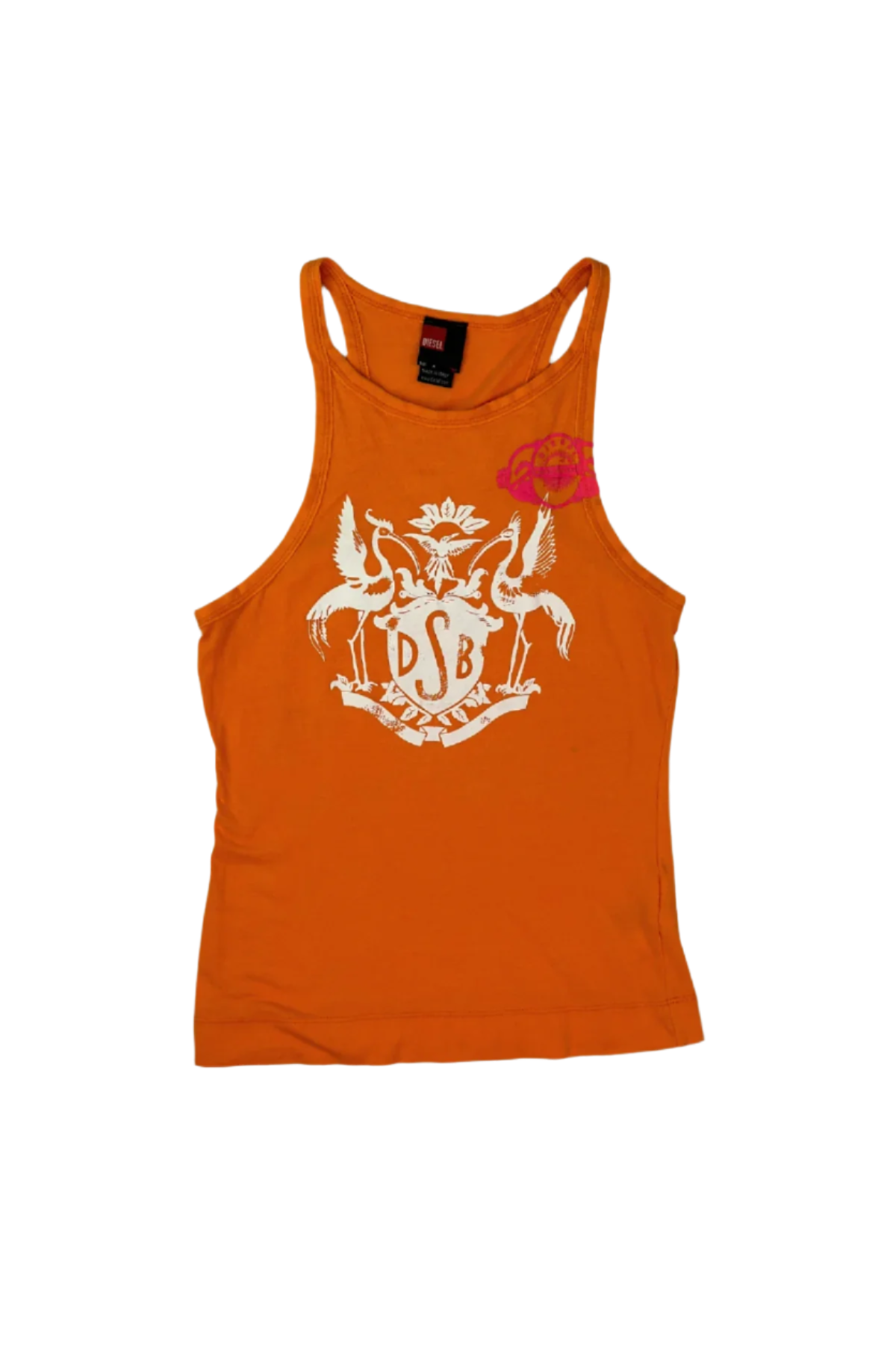Diesel Orange Graphic Tank Top