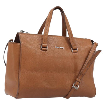 Miu Miu Handbag Leather 2way Brown Silver