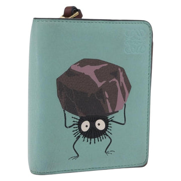 LOEWE LOEWE × Studio Ghibli Suswatari Wallet Leather Green Gold Auth 167501M