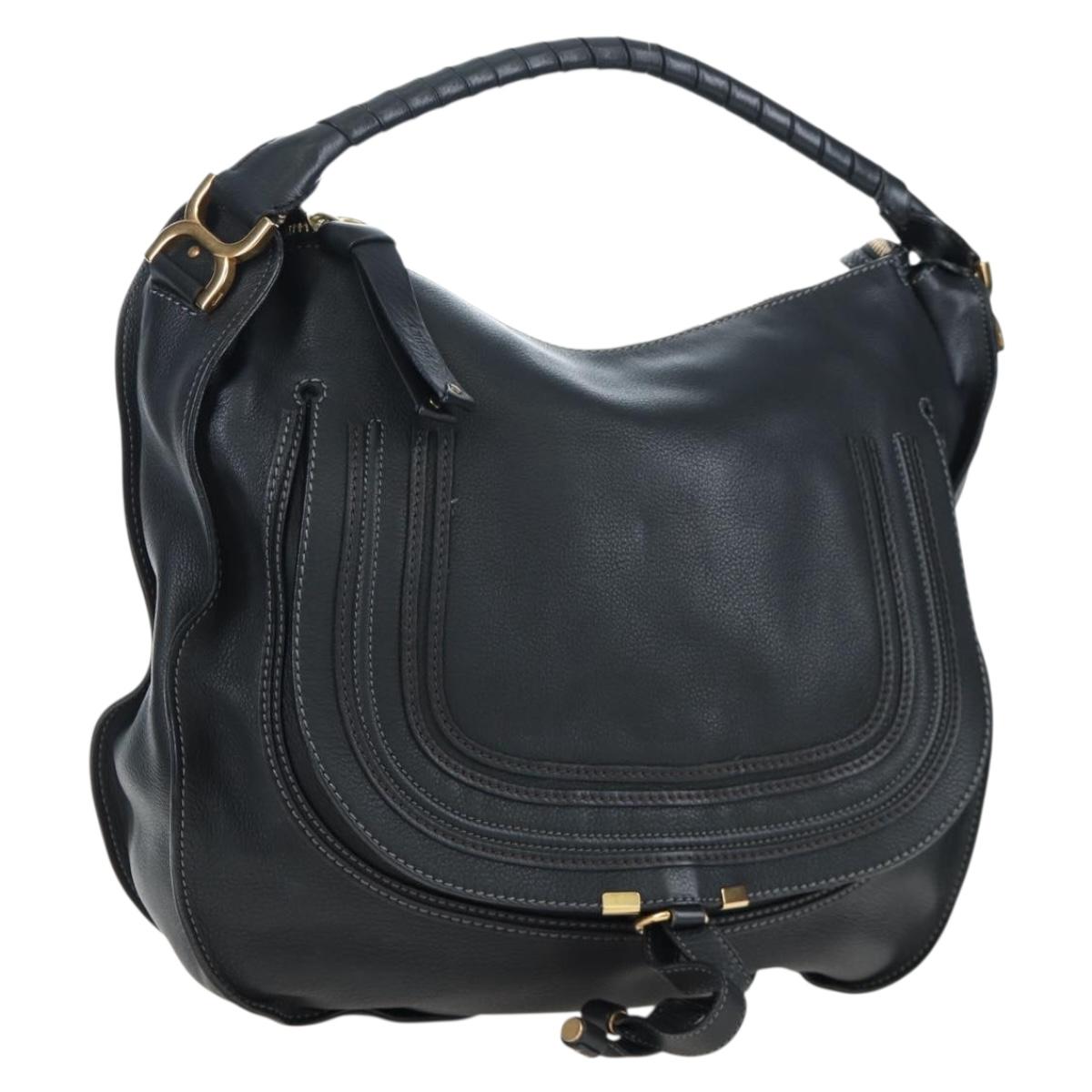 Chloé Marcie Shoulder Bag Leather Black Gold