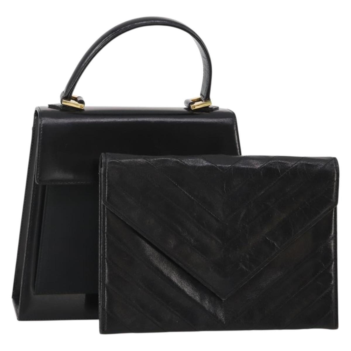 Saint Laurent Handbag Leather 2 Set Black