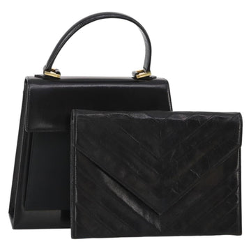 Saint Laurent Handbag Leather 2 Set Black