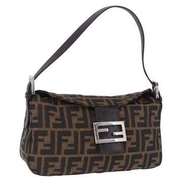 Fendi Zucca Canvas Mamma Baguette Shoulder Bag Brown Black (Grade B)