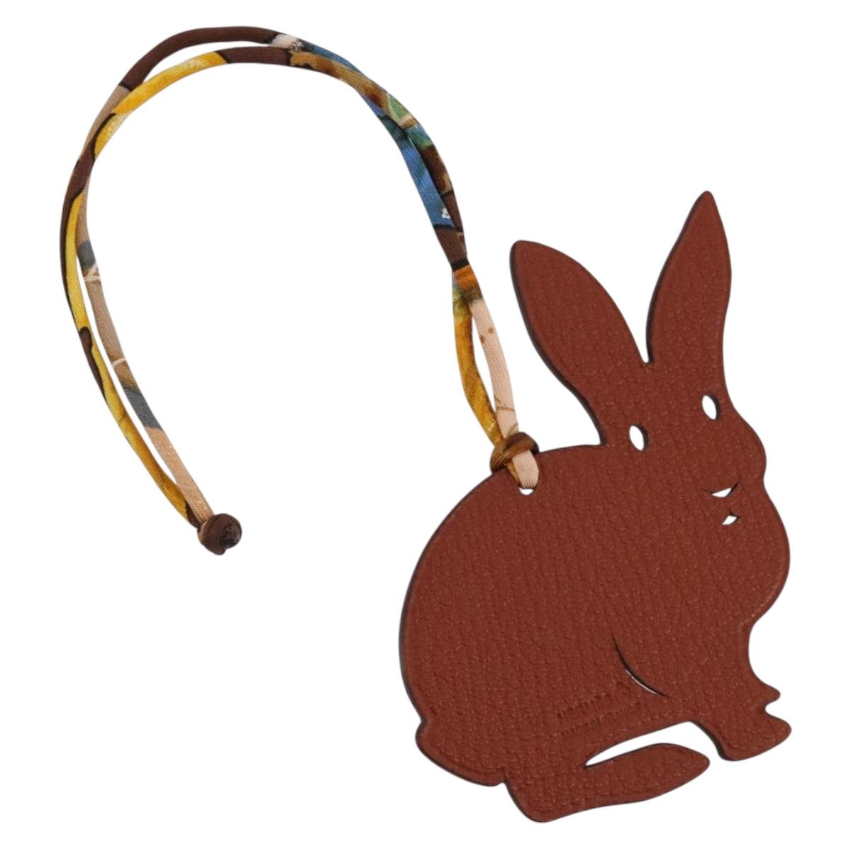 Hermès Petit Ash Rabbit PM Bag Charm Leather Brown