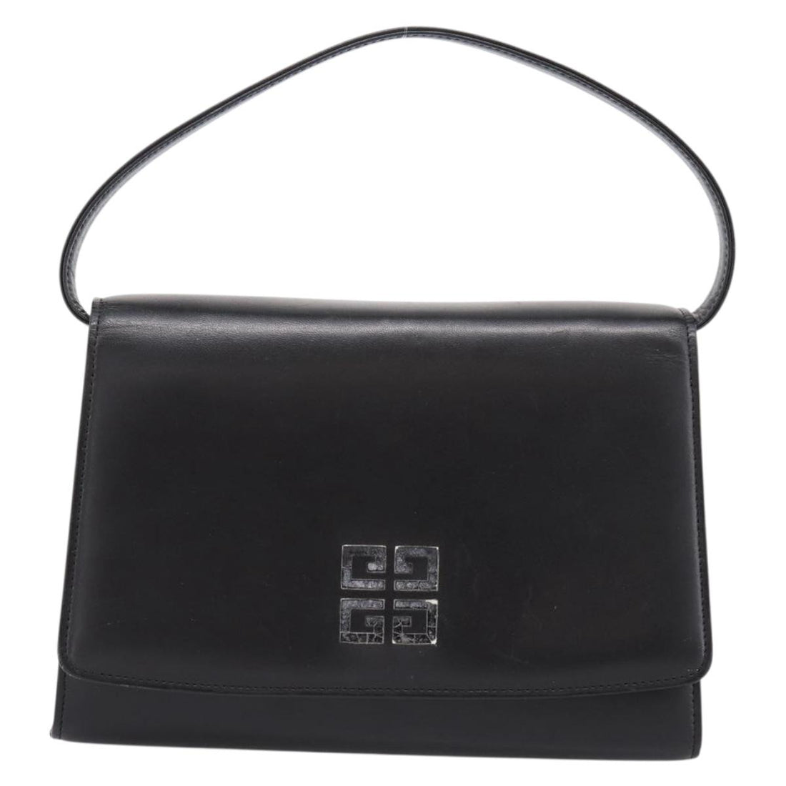 GIVENCHY Hand Bag Leather Black Auth ka5773A