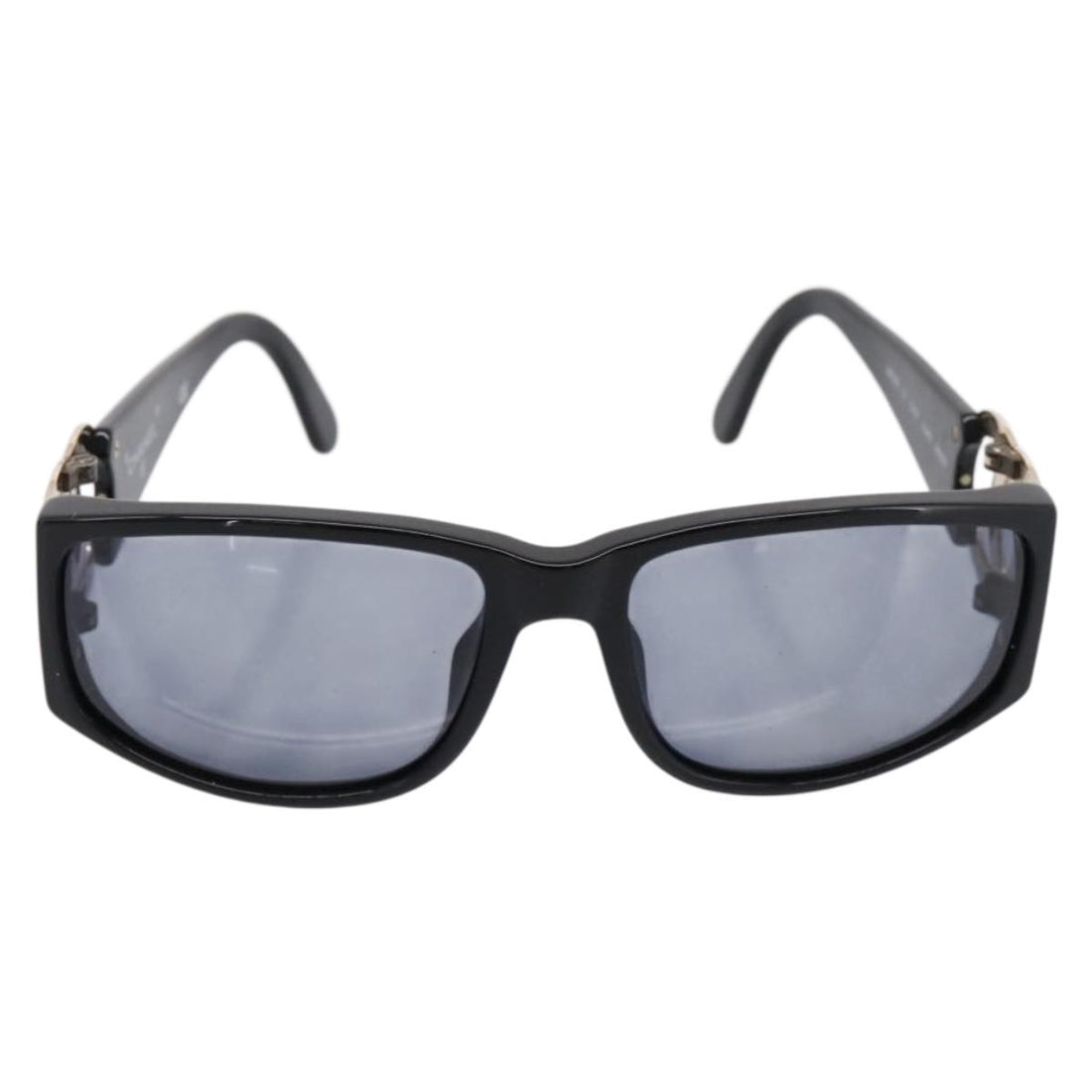 CHANEL Sunglasses plastic Black CC Auth 194406