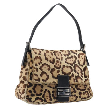 Fendi Mamma Baguette Shoulder Bag Harako leather Beige Silver