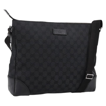 GUCCI GG Canvas Shoulder Bag Black Silver 110054 Auth am12249V