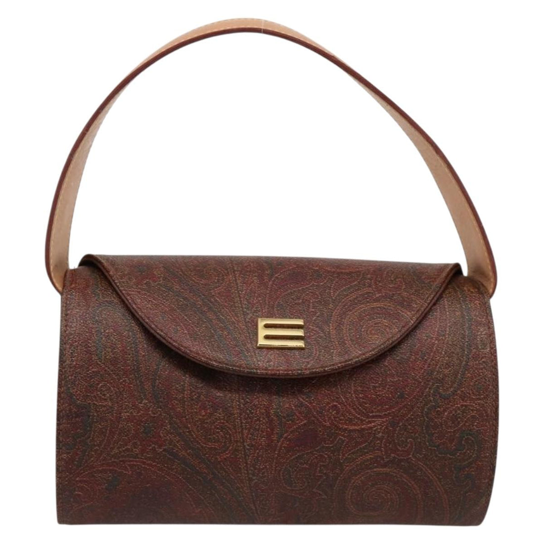 ETRO Paisley Hand Bag PVC Bordeaux Gold Auth am12279V