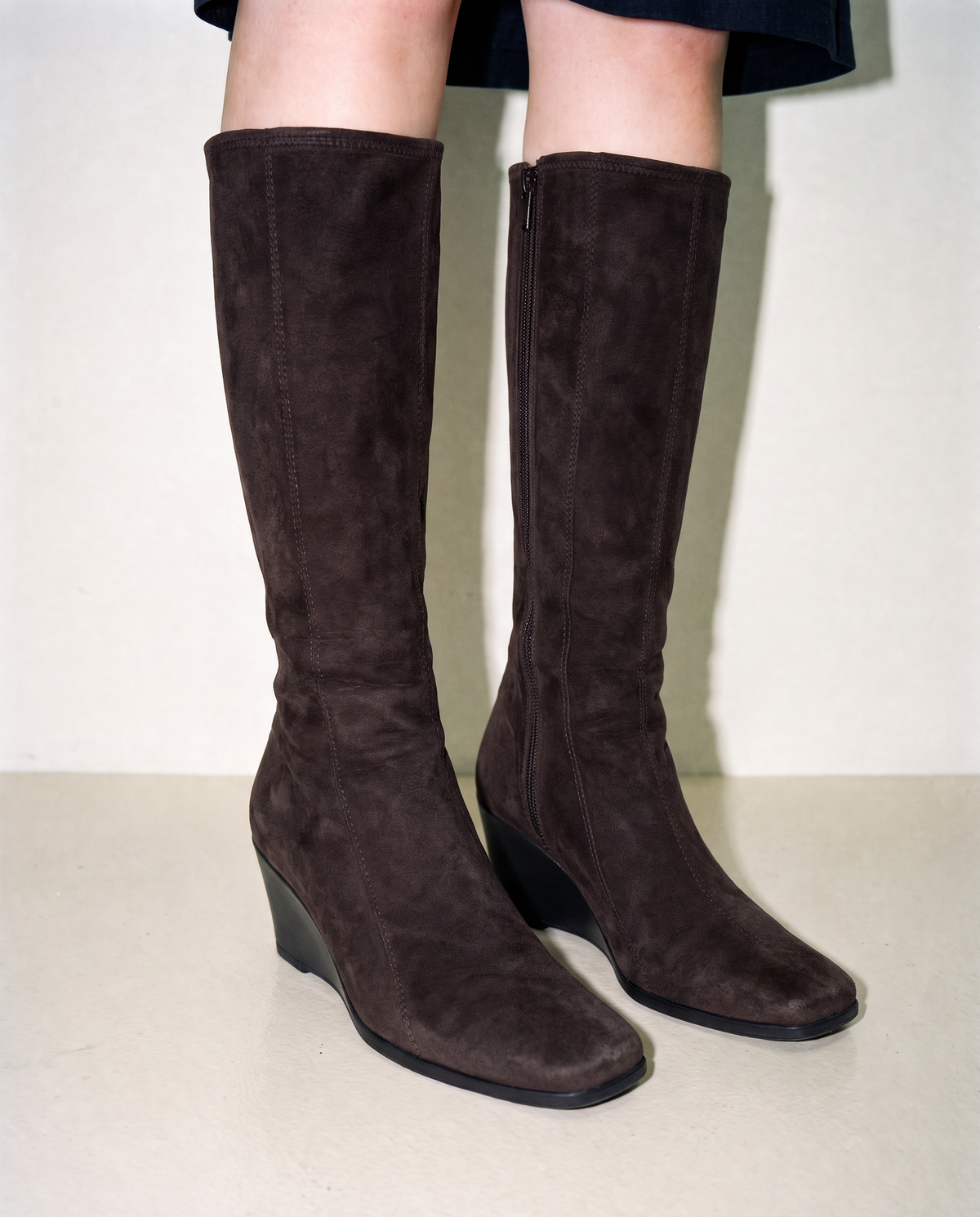 Ginza Yoshinoya Dark Brown Suede Long Boots