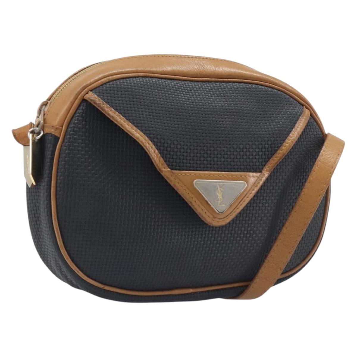 Saint Laurent Shoulder Bag PVC Canvas Black Gold (Grade CD)