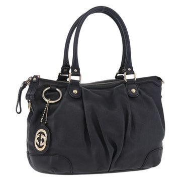 Gucci GG Canvas Guccissima Sukey Handbag Leather Black Gold