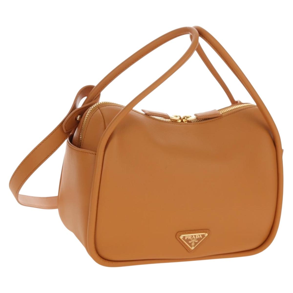 Prada Darling Shoulder Bag Leather Beige Gold