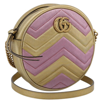 GUCCI Chain Shoulder Bag Leather Gold 550154 Auth am12399V